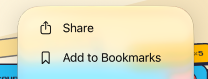 Safari's page menu with Share circled